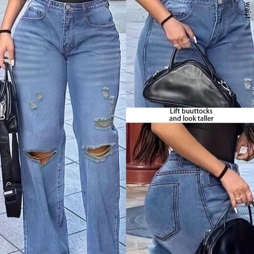 Women's Casual Loose Denim Straight Leg.